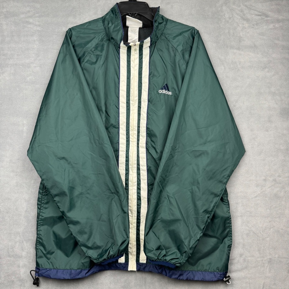 Vintage Adidas‎ Track Jacket Green Men Large Lightweight Sportswear Y2K - Picture 6 of 9